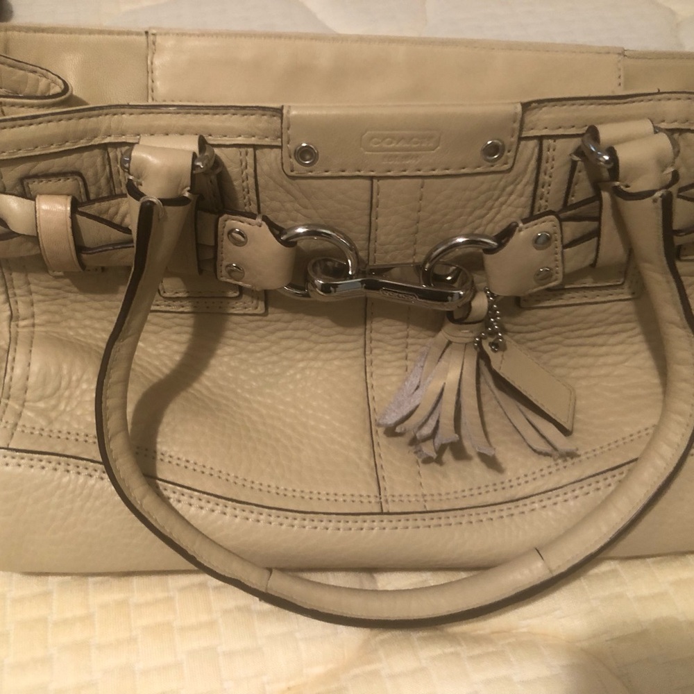 Coach Beige Leather Satchel